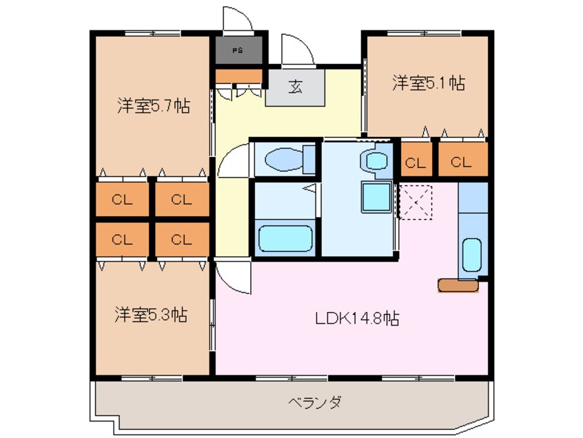 間取図 常磐町Ms