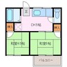 ハイツ池田 2DKの間取り