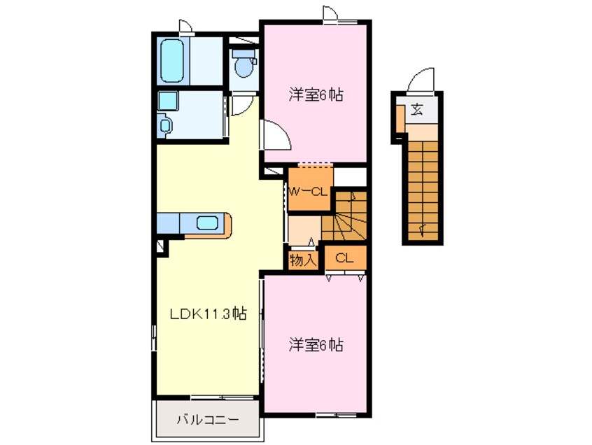 間取図 サンカント　Ｄ