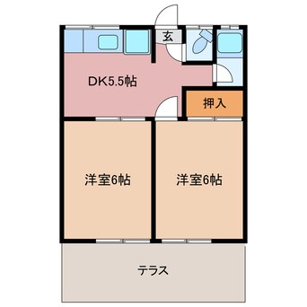 間取図 フジコーポ　3号室