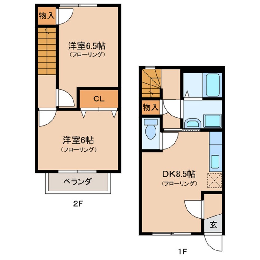 間取図 ＢＬＵＥ　ＧＬＡＳＳ