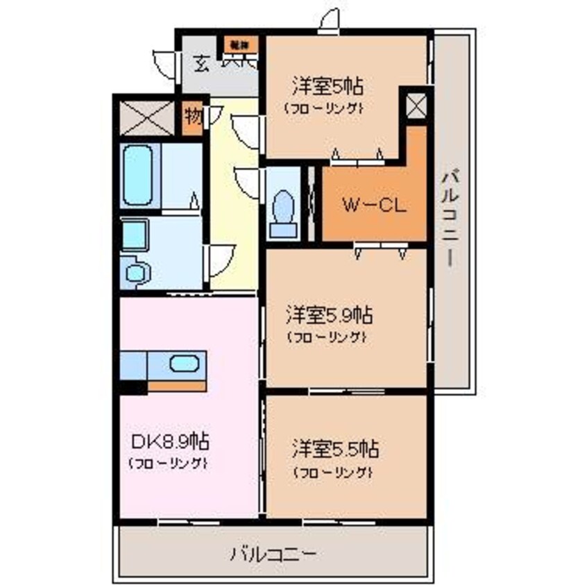 間取図 コンフォート　ヴィーヴル