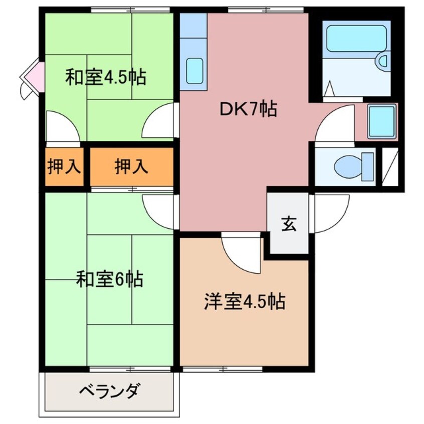 間取図 ベルヴィル大世古Ｂ