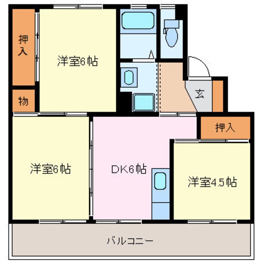 間取図 ビレッジハウス伊勢南部1号棟