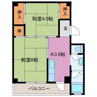 間取図 ビレッジハウス安楽島1号棟