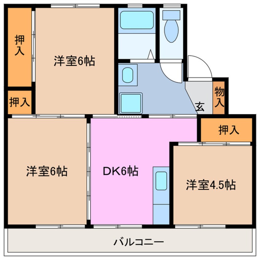 間取図 ビレッジハウス伊勢南部2号棟