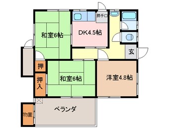 間取図 浅井様借家2(豊原町）