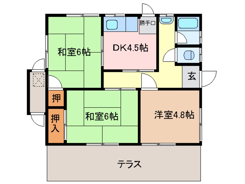 間取図 浅井様借家1(豊原町)