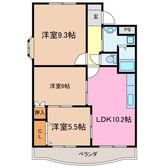 間取図 プロミネント伊勢中川Ⅱ