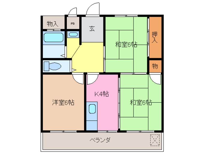 間取図 サンハイツ船江