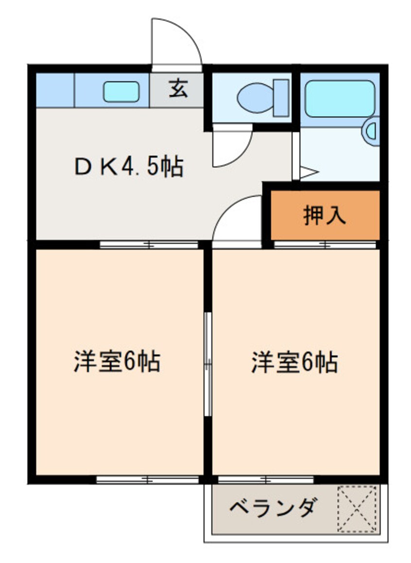 間取図 カメヤ弐番館