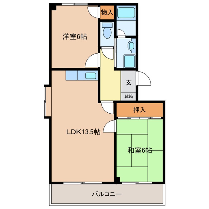 間取図 コーポタウン宮ノ北　(南棟)