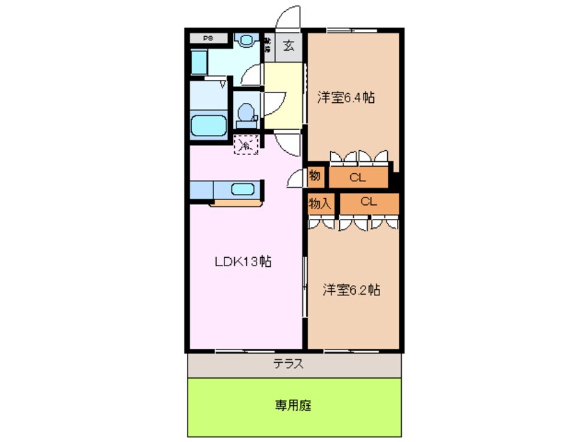 間取図 ツインズ　アソシア　Ｂ棟