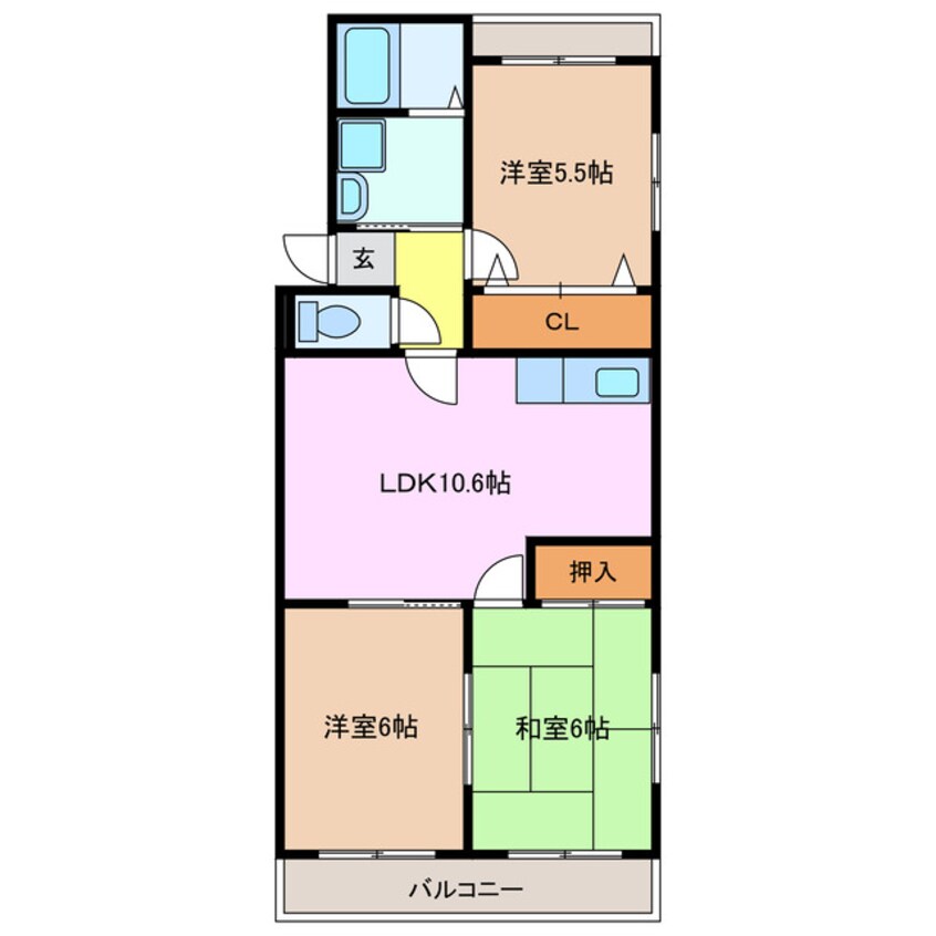 間取図 エスポワール富洲原