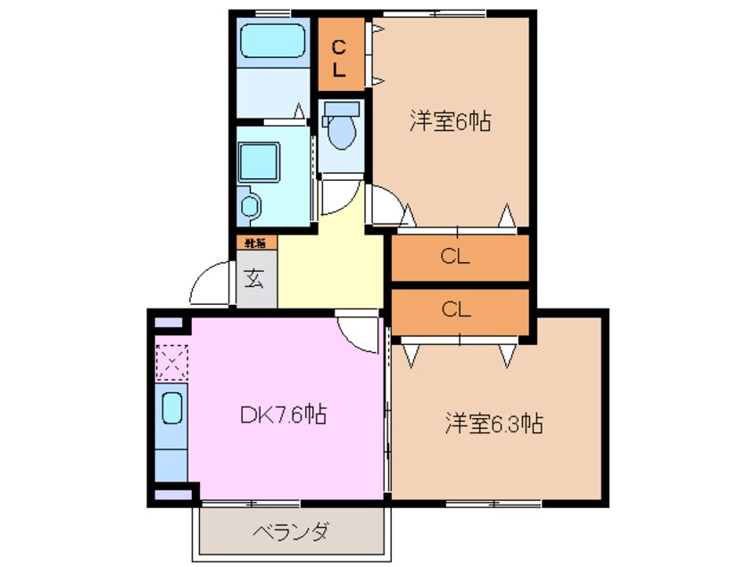 間取図 ヴィルアザレＧ棟