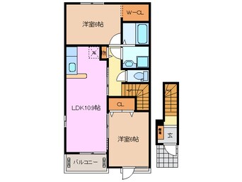 間取図 カーザ　ソル　レヴェンテ　Ｂ