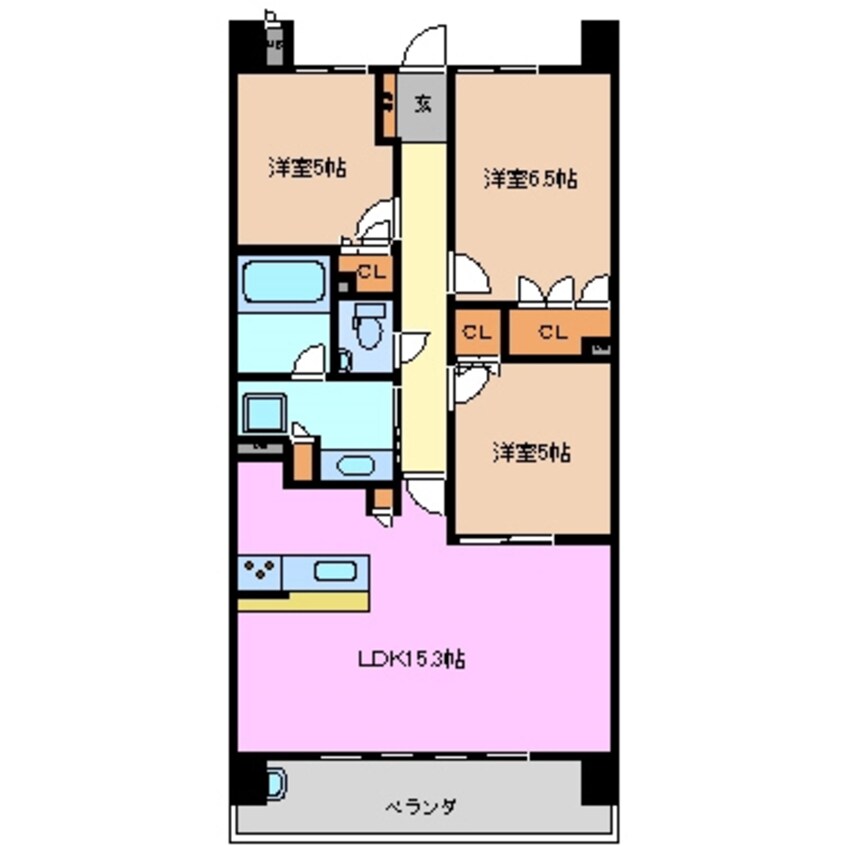 間取図 ローレルコートライオンズ四日市富田　６０３号室