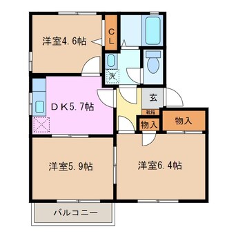 間取図 フローラB棟