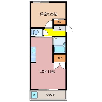 間取図 近鉄湯の山線/伊勢松本駅 徒歩17分 2階 築35年