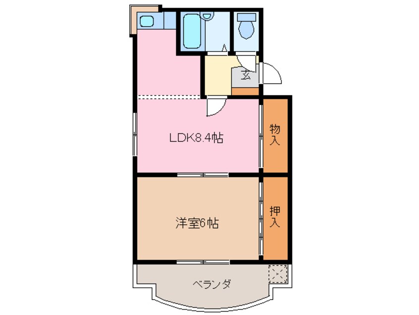 間取図 近鉄名古屋線/近鉄四日市駅 徒歩8分 4階 築38年