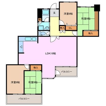 間取図 近鉄名古屋線/川原町駅 徒歩3分 8階 築35年