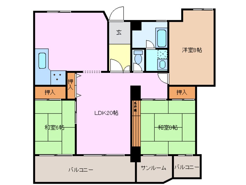 間取図 近鉄名古屋線/川原町駅 徒歩3分 7階 築35年