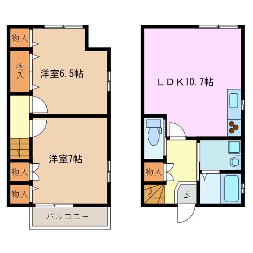 間取図 伊勢鉄道/河原田駅 徒歩5分 1階 築22年