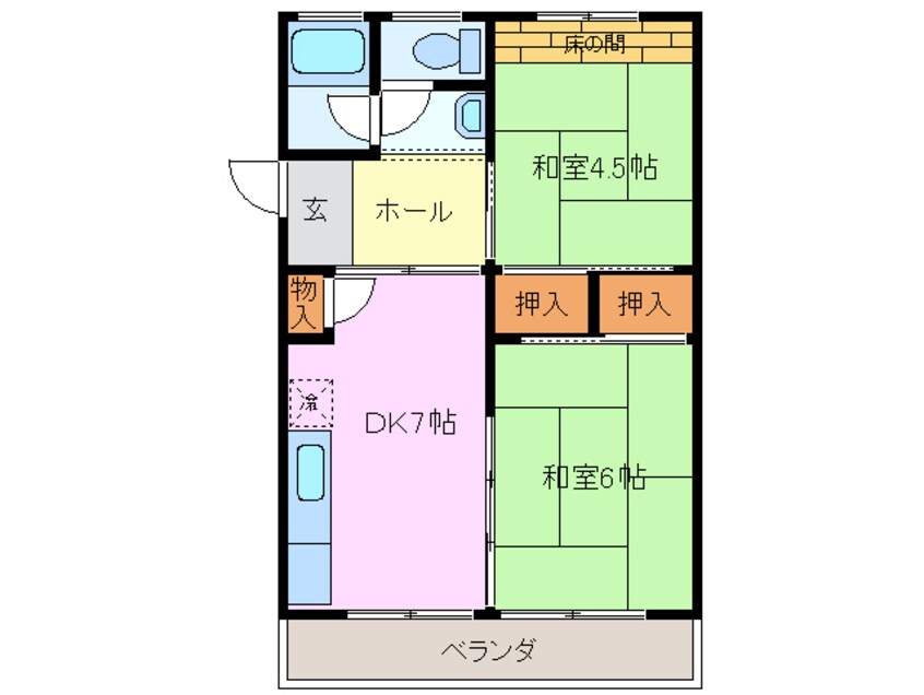 間取図 四日市あすなろう鉄道内部線/日永駅 徒歩7分 3階 築46年