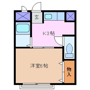 間取図 関西本線（東海）/南四日市駅 徒歩7分 1階 築25年