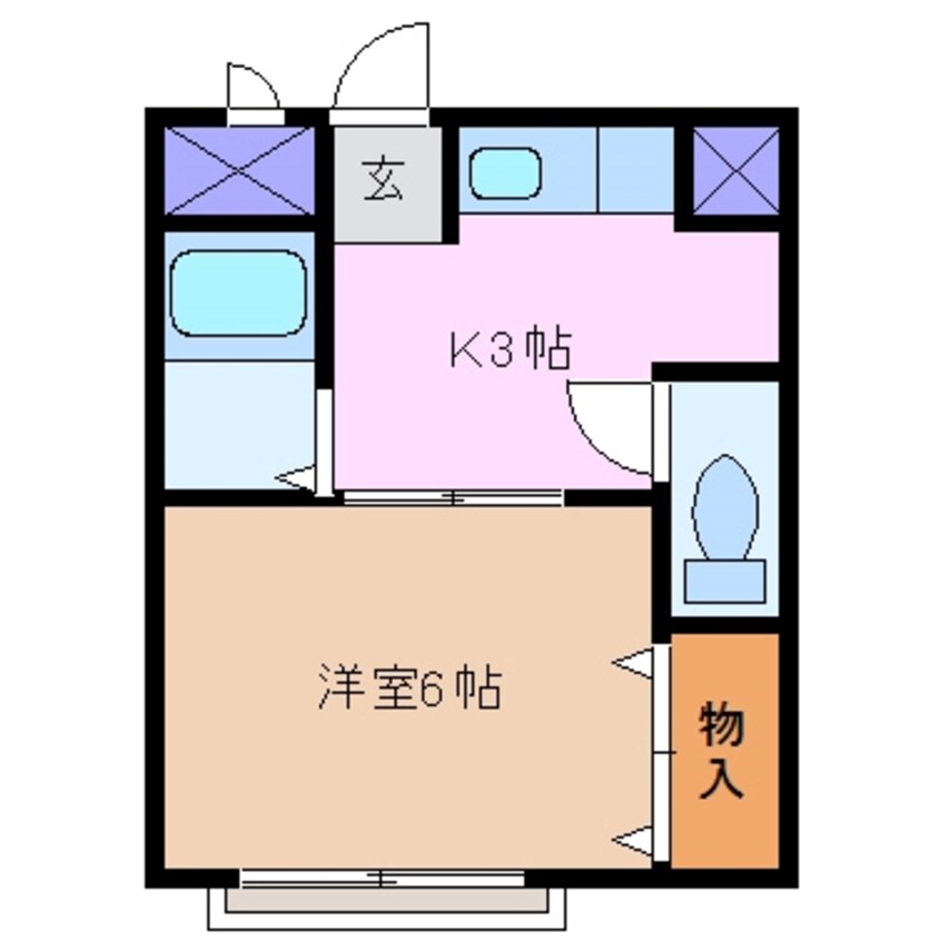 間取図 関西本線（東海）/南四日市駅 徒歩7分 1階 築25年