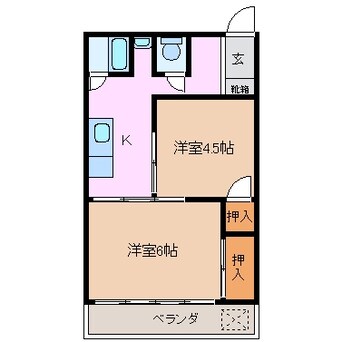 間取図 四日市あすなろう鉄道内部線/あすなろう四日市駅 徒歩10分 3階 築50年