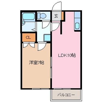 間取図 四日市あすなろう鉄道内部線/内部駅 徒歩14分 2階 築29年