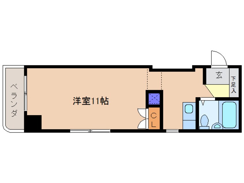 間取図 近鉄湯の山線/近鉄四日市駅 徒歩9分 5階 築34年