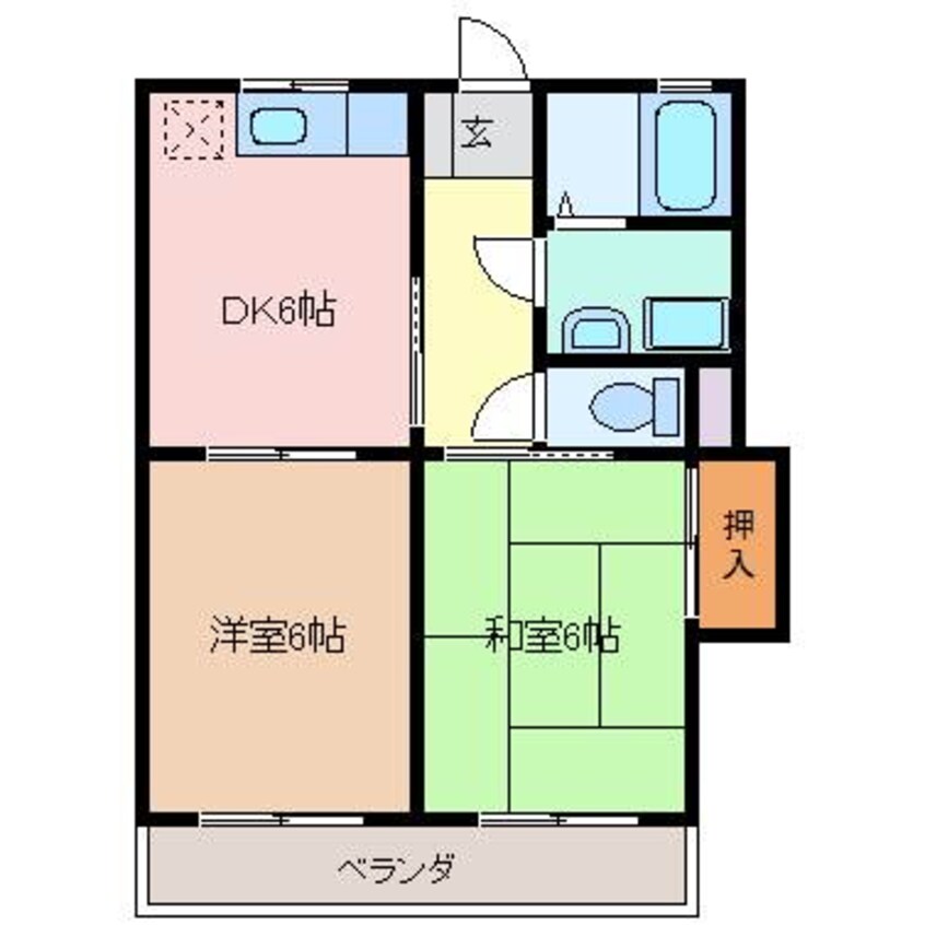 間取図 近鉄湯の山線/伊勢川島駅 徒歩10分 1階 築29年