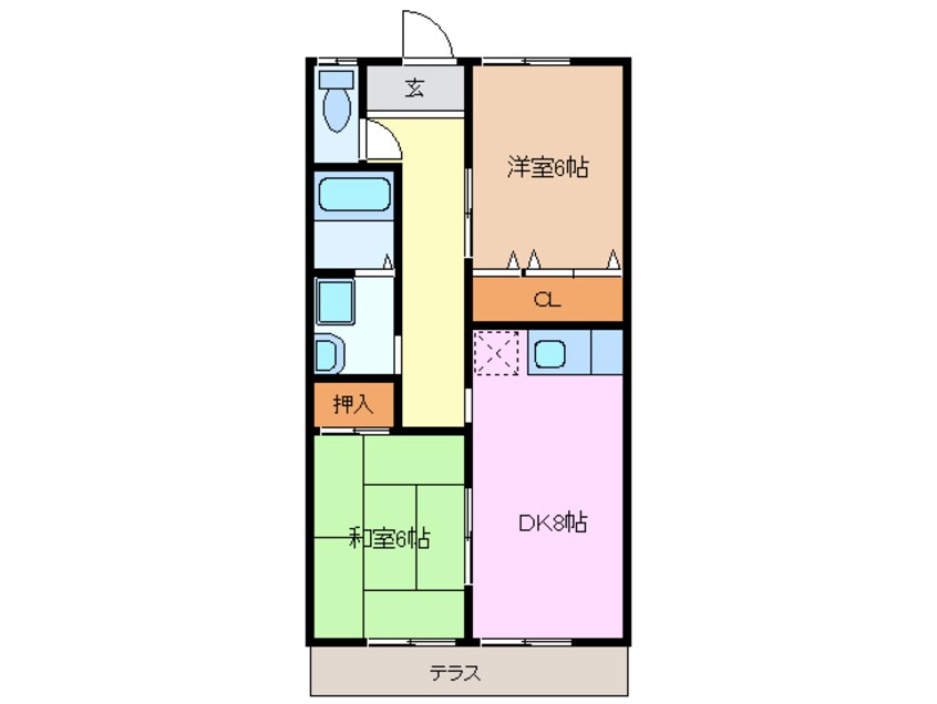 間取図 四日市あすなろう鉄道内部線/泊駅 徒歩29分 1階 築24年