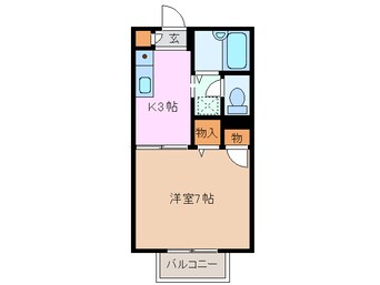 間取図 近鉄湯の山線/中川原駅 徒歩10分 1階 築26年