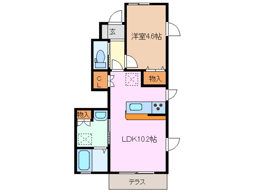 間取図 四日市あすなろう鉄道内部線/日永駅 徒歩9分 1階 築15年