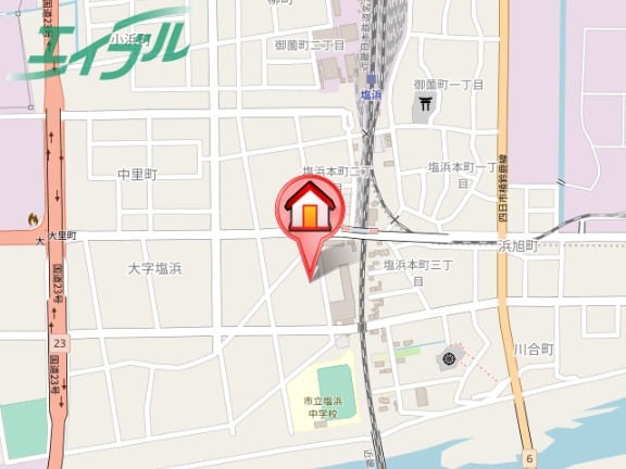 地図 近鉄名古屋線/塩浜駅 徒歩5分 1階 築22年