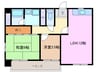 近鉄名古屋線/近鉄四日市駅 徒歩5分 3階 築36年 2LDKの間取り