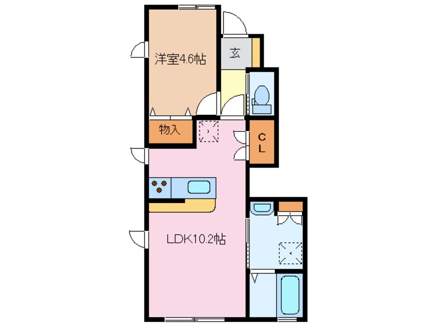 間取図 四日市あすなろう鉄道内部線/日永駅 徒歩9分 1階 築15年