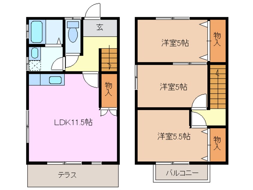 間取図 近鉄名古屋線/北楠駅 徒歩17分 1階 築16年