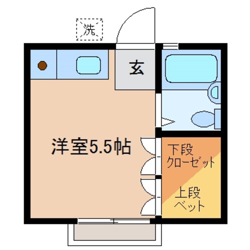 間取図 近鉄湯の山線/伊勢松本駅 徒歩8分 2階 築34年