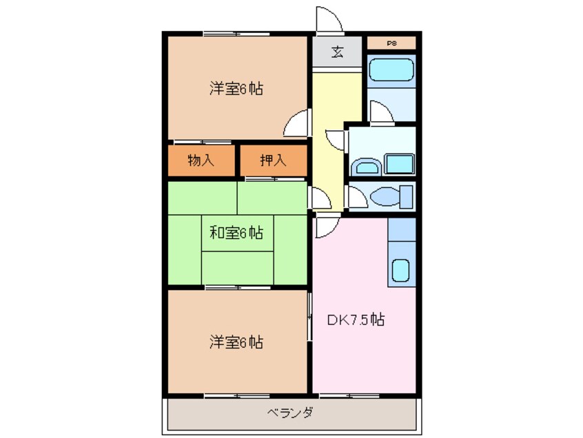 間取図 近鉄湯の山線/伊勢川島駅 徒歩12分 2階 築28年