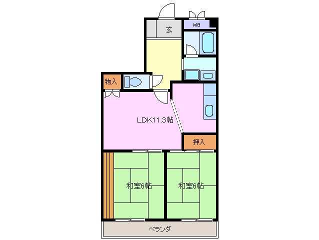 間取り図 近鉄名古屋線/近鉄四日市駅 徒歩5分 8階 築36年