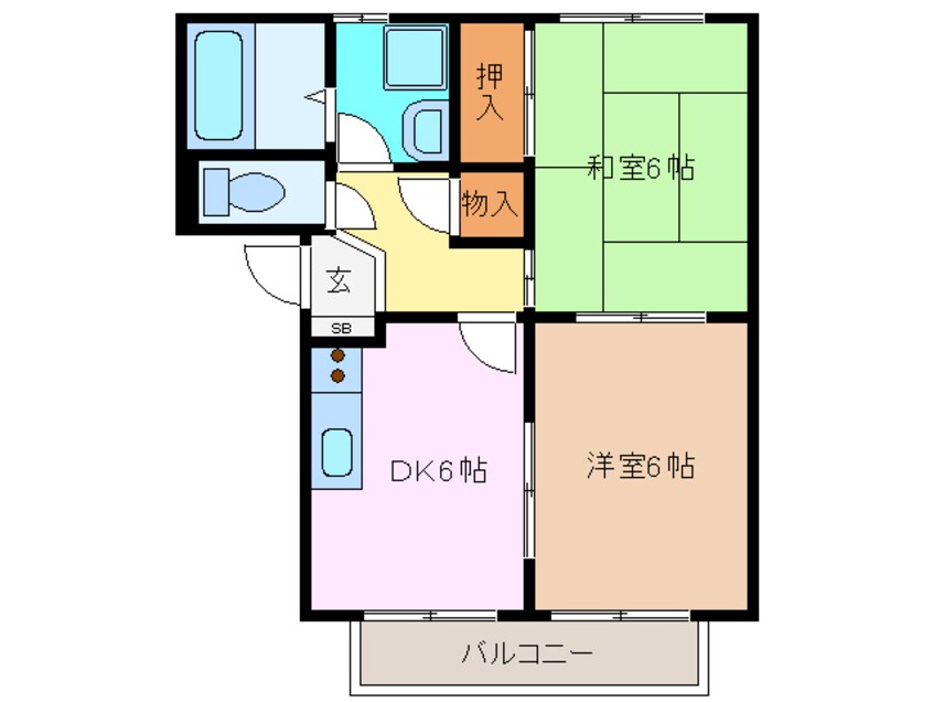 間取図 四日市あすなろう鉄道内部線/追分駅 徒歩5分 1階 築26年