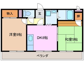 間取図 伊勢鉄道/河原田駅 徒歩10分 1階 築26年