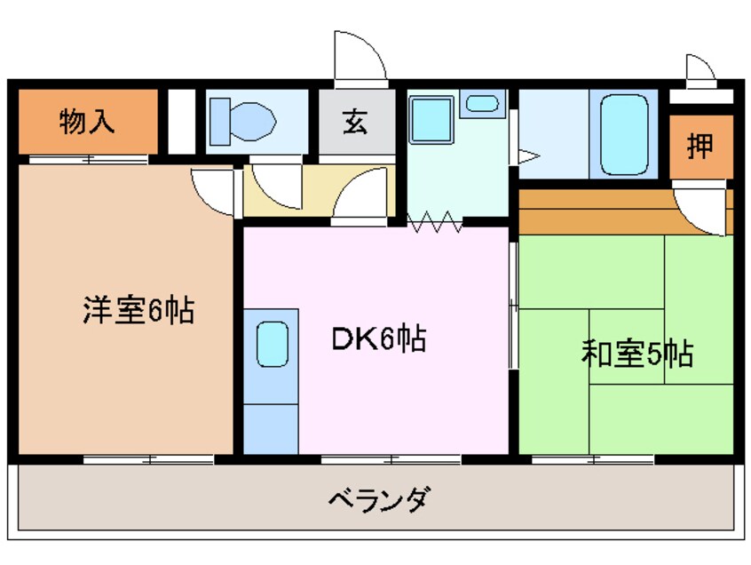 間取図 伊勢鉄道/河原田駅 徒歩10分 2階 築25年