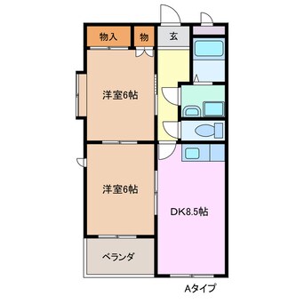 間取図 近鉄名古屋線/楠駅 徒歩19分 1階 築24年