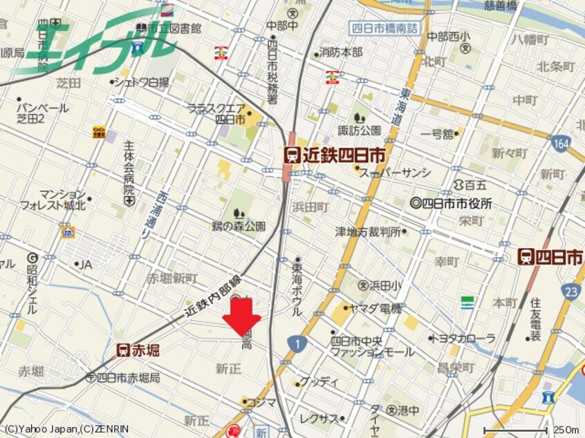 地図 近鉄名古屋線/新正駅 徒歩8分 3階 築24年