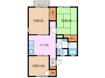 間取図 四日市あすなろう鉄道内部線/南日永駅 徒歩40分 2階 築37年